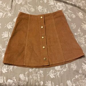 Brown corduroy mini skirt